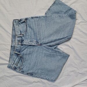 Old Navy Lightwash High Rise Slouchy Straight Jeans 90s Denim Button Fly